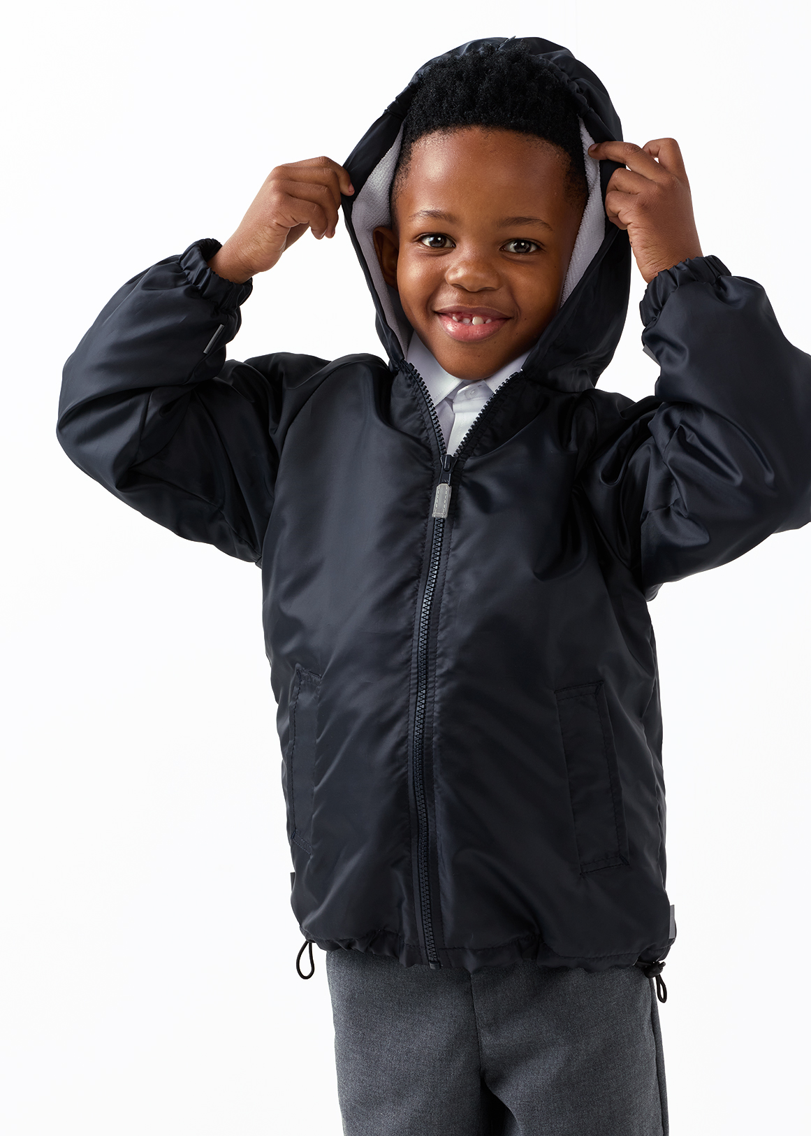 Lined Reflective Hooded Rain Jacket