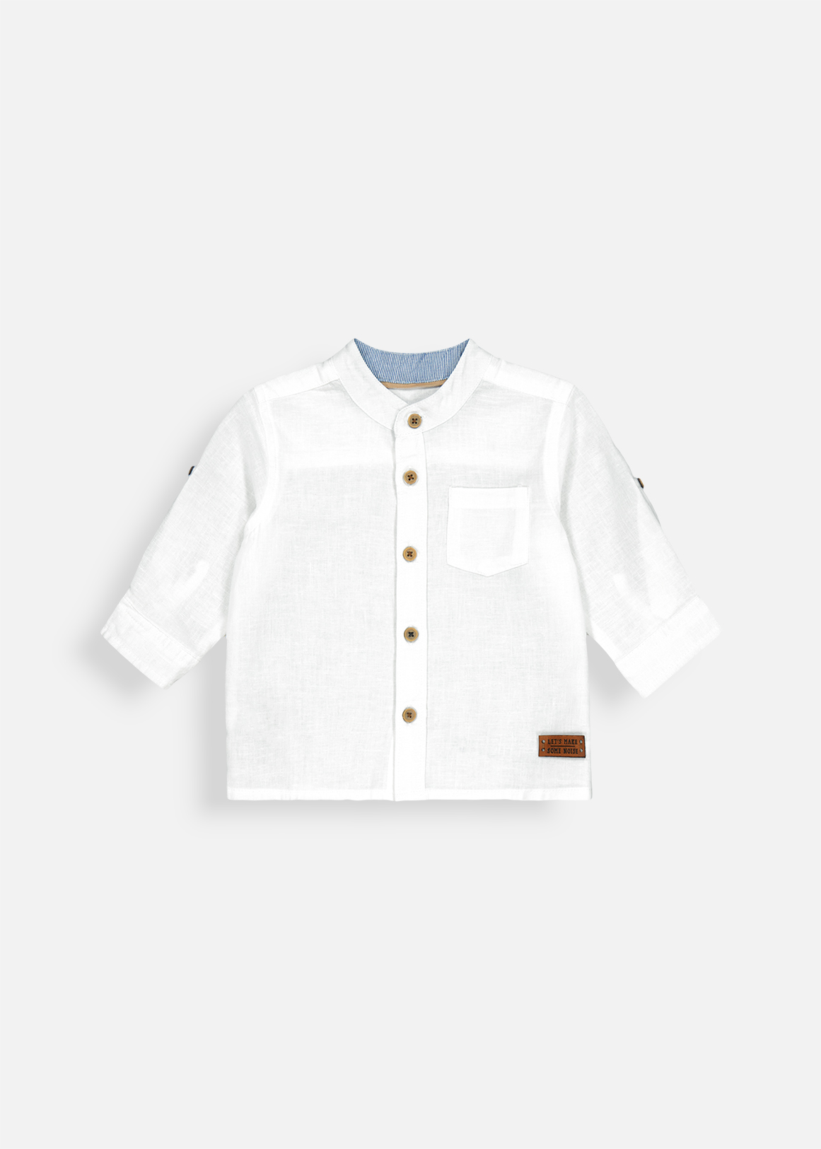 Linen Blend Mandarin Shirt