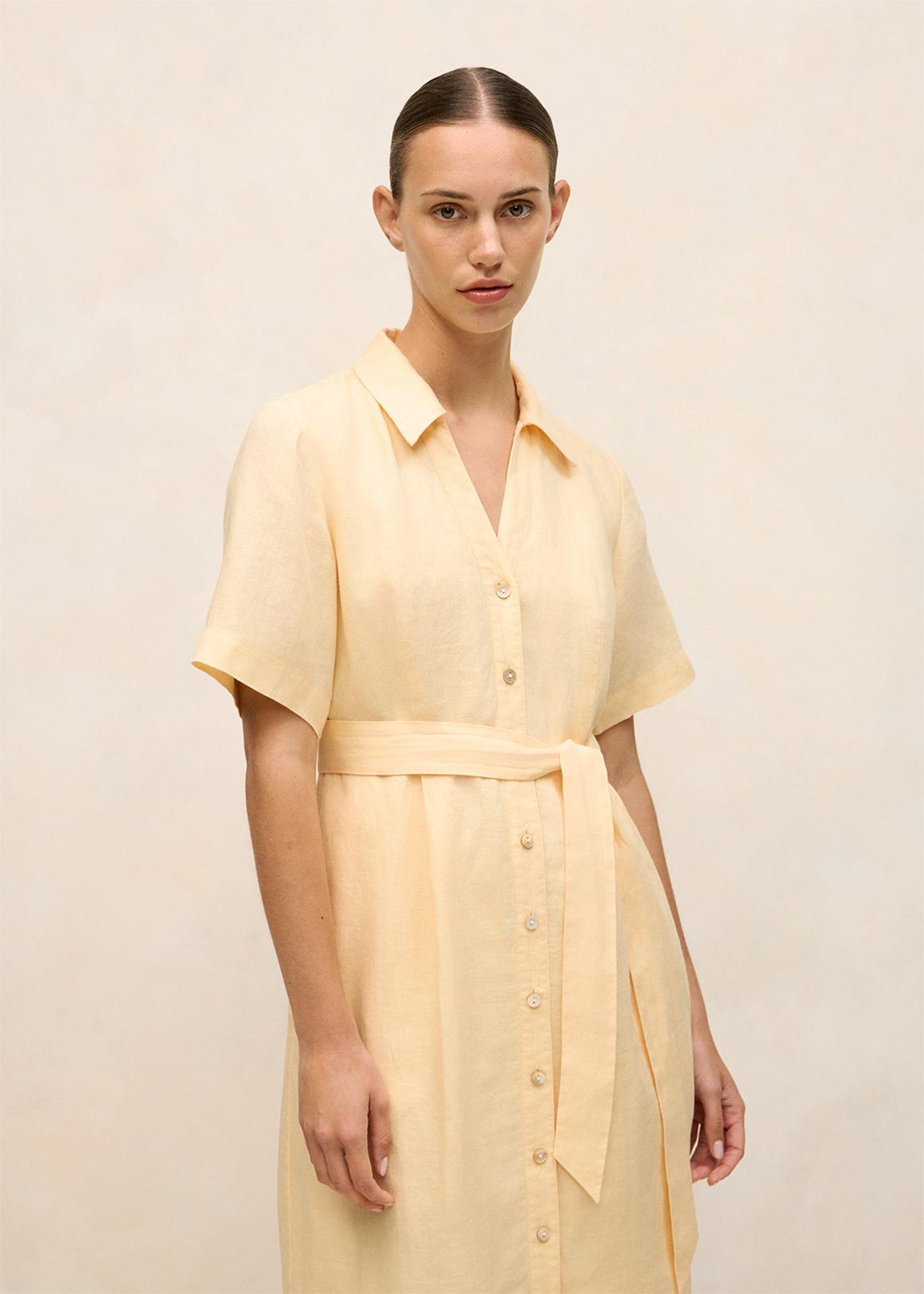 woolworths linen dresses Strappy Tiered Ruched Linen Blend Midi Dress