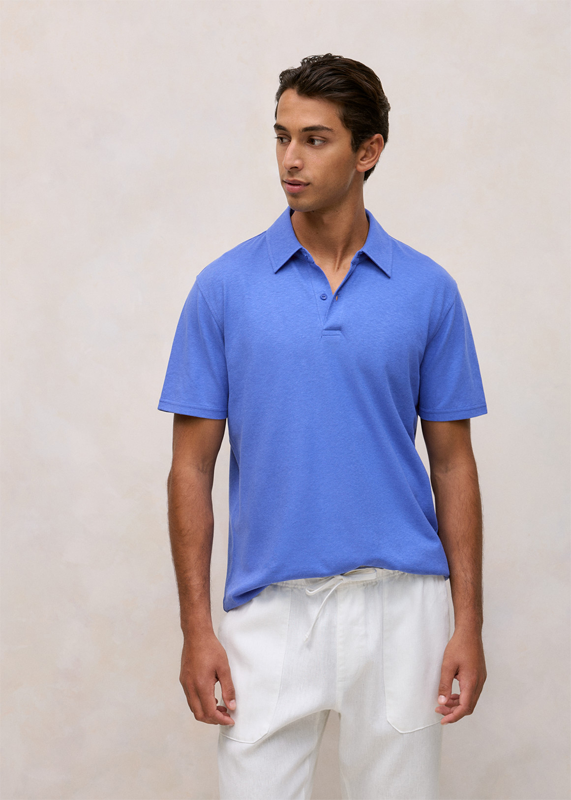 Linen Cotton Jersey Polo