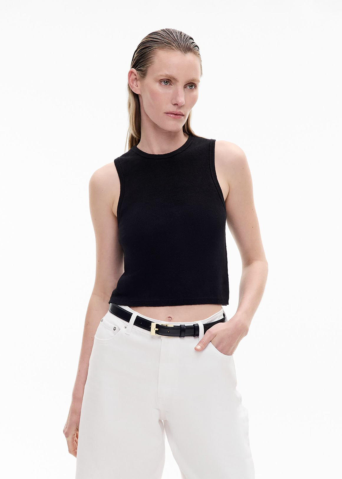 Linen Crew Knit Tank