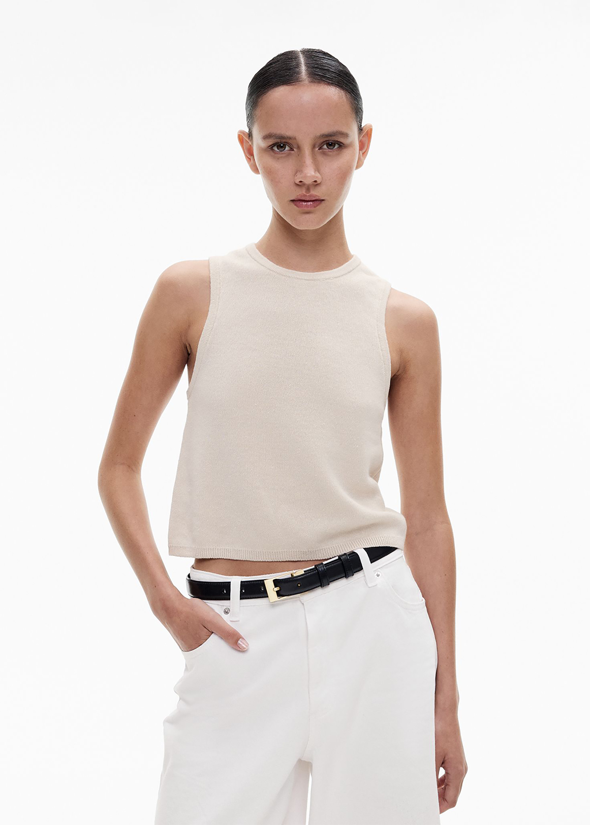 Linen Crew Knit Tank