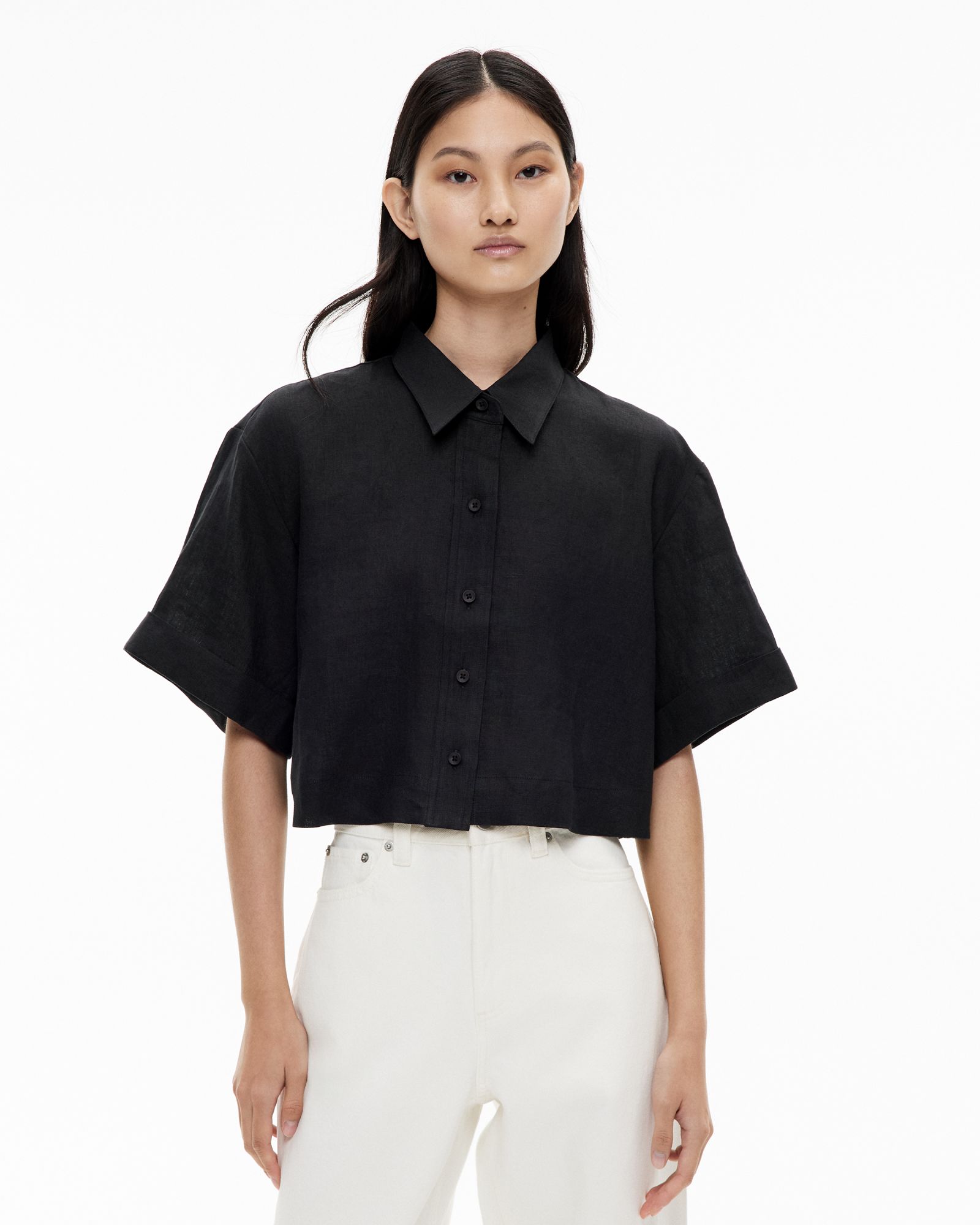 Linen Crop Shirt