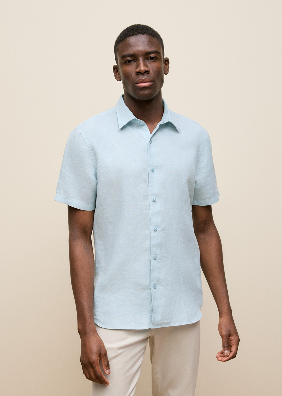 Linen End On End Short Sleeve Shirt