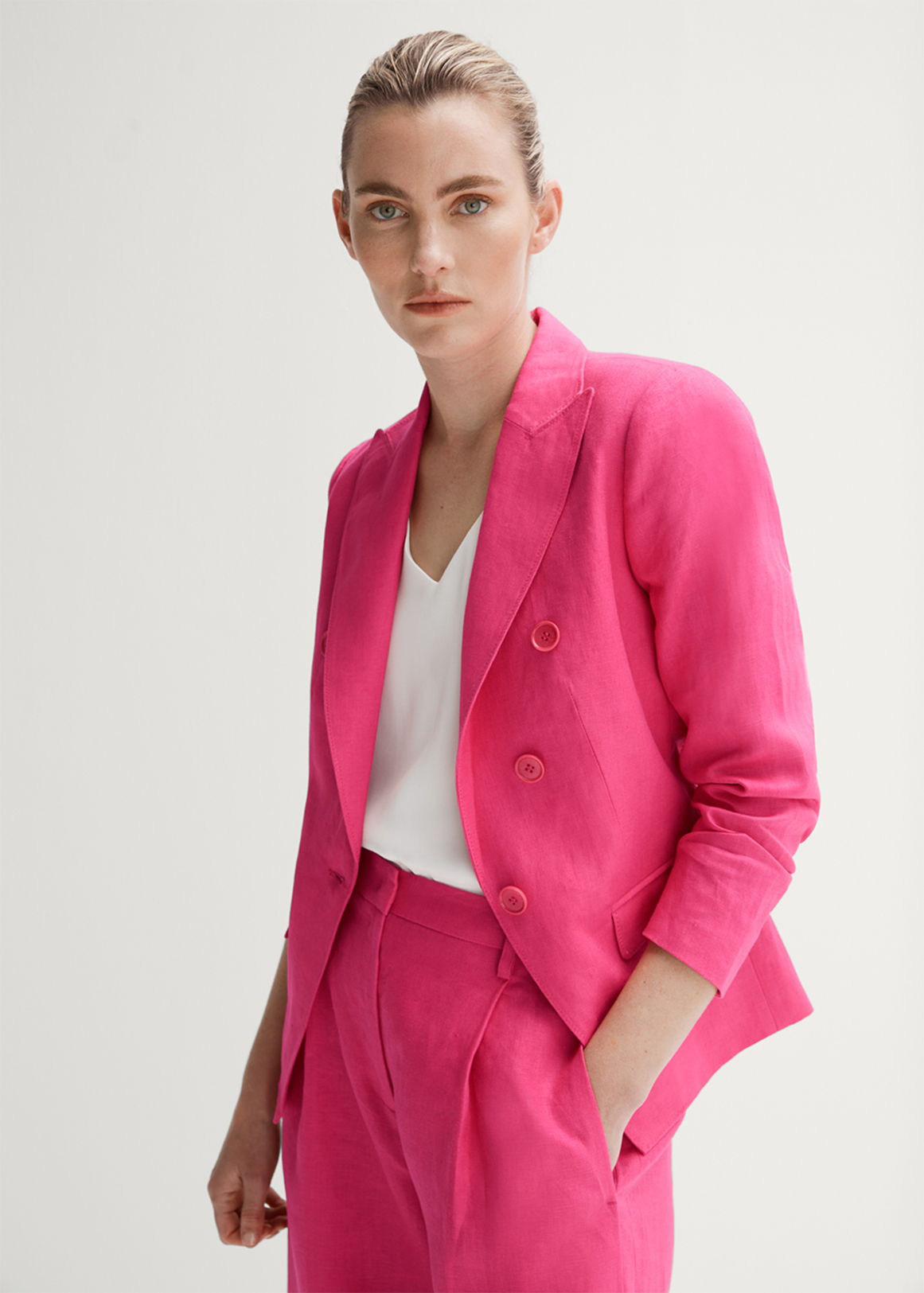 Linen Mock Double Breasted Blazer | Woolworths.co.za