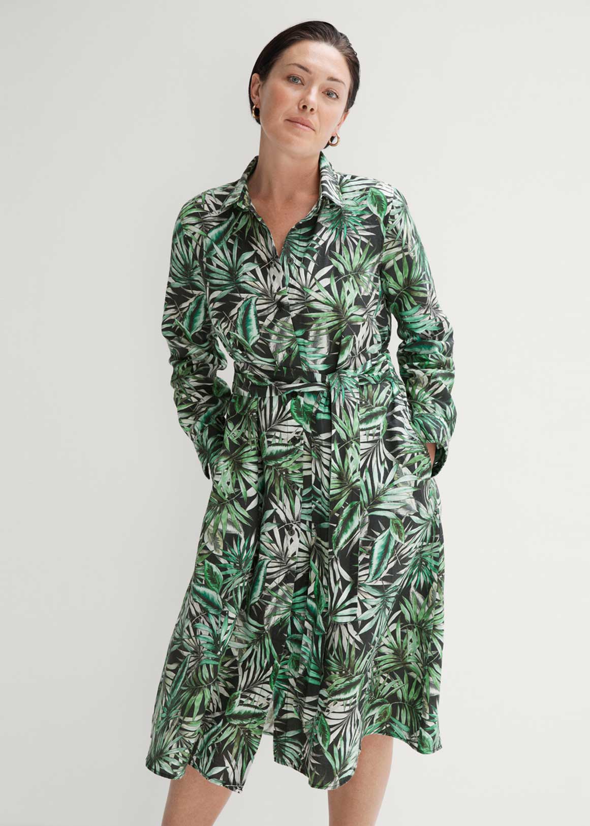 Linen Rainforest Print Shirt Dress | Woolworths.co.za