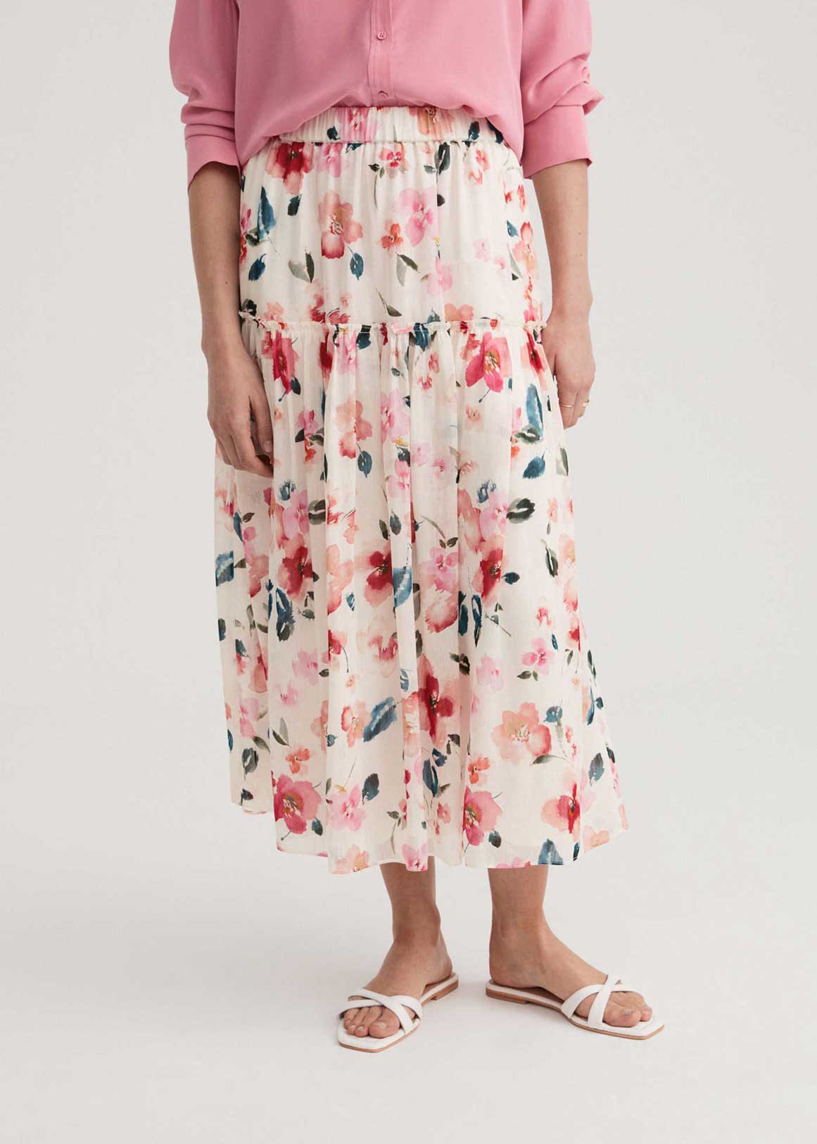 Linen Silk Shutter Floral Skirt | Woolworths.co.za