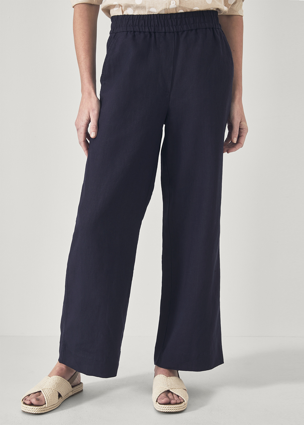 Linen Wide Leg Pull On Pant | Woolworths.co.za