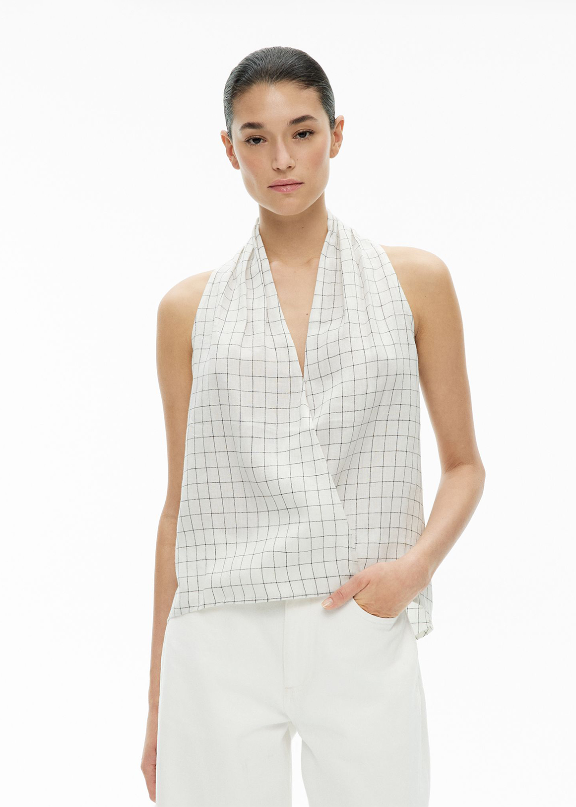 Linen Wrap Top