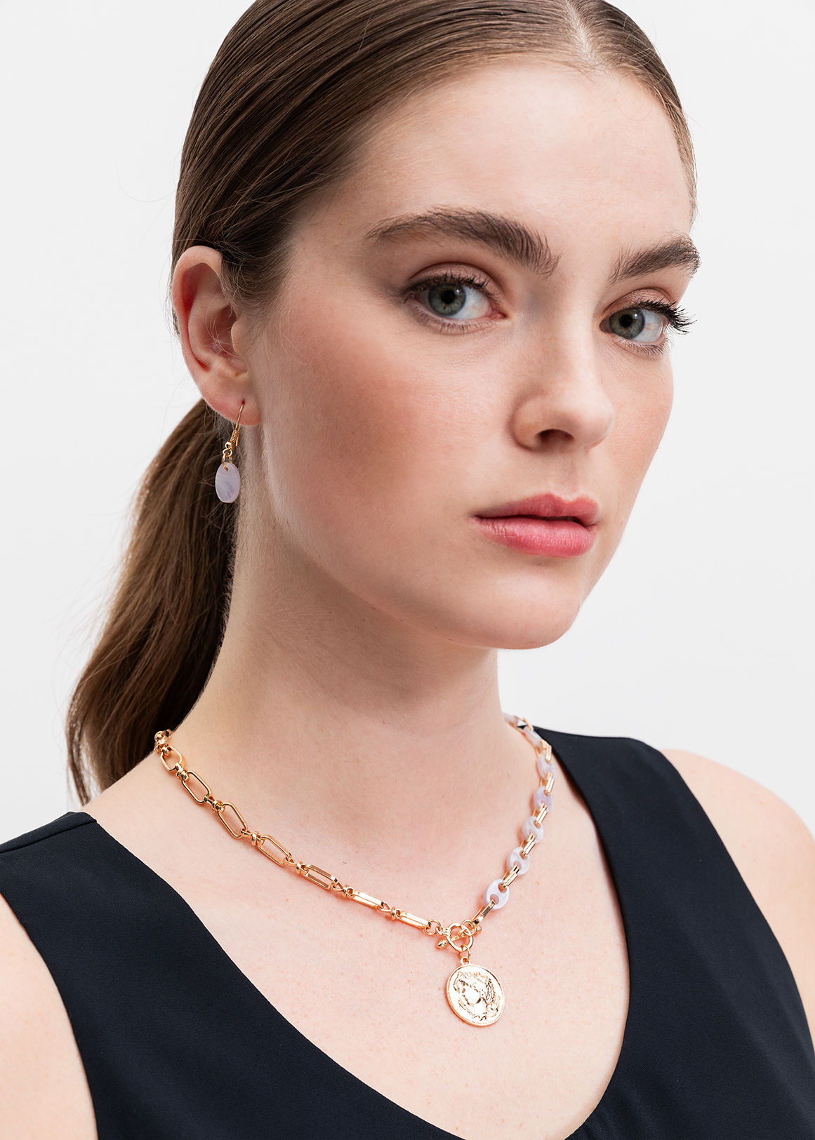 Link Chain Coin Pendant Necklace & Earrings Set | Woolworths.co.za