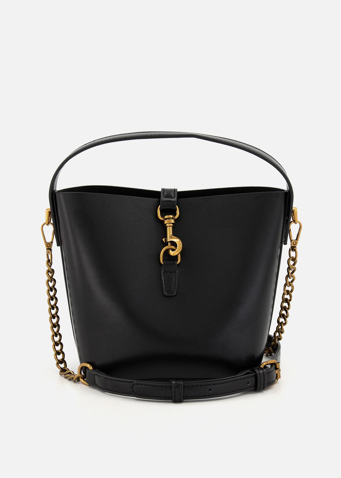 Lock Chain Detail Mini Bucket Bag