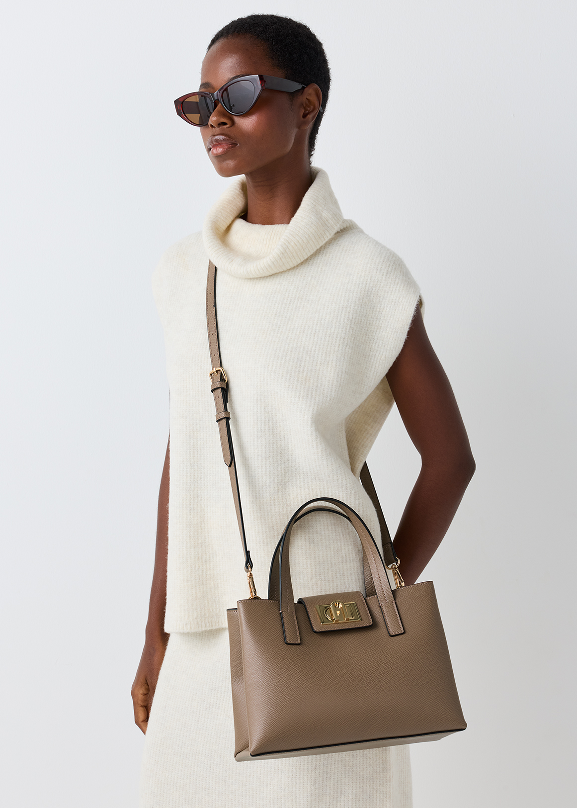Lock Flap Crossbody Bag