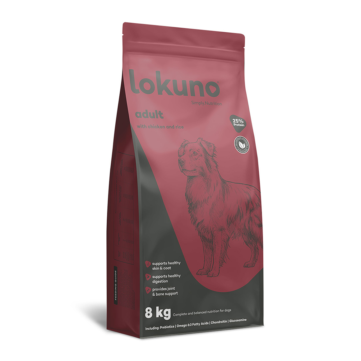 Lokuno With Chicken and Rice Adult Dog Food 8 kg