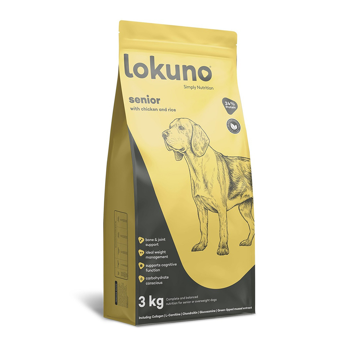 Lokuno With Chicken and Rice Senior Dog Food 3 kg