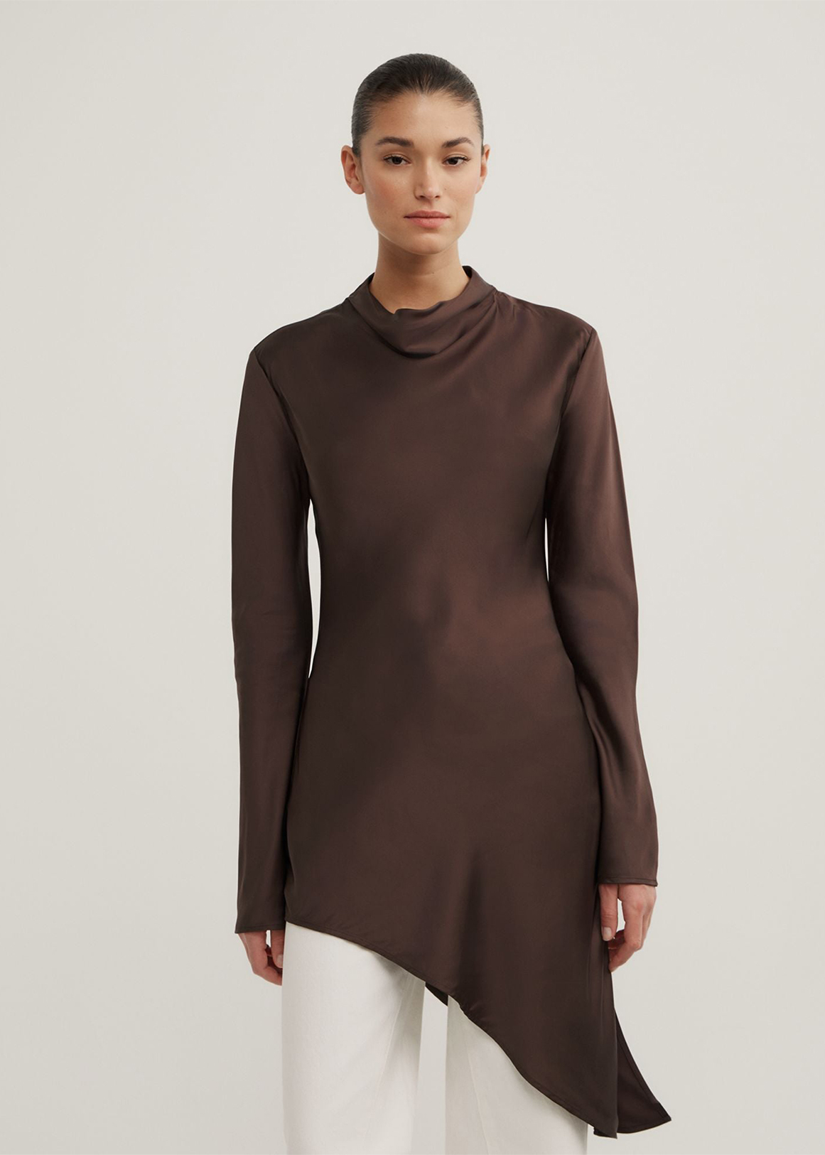 Long Sleeve Asymmetric Tunic Top