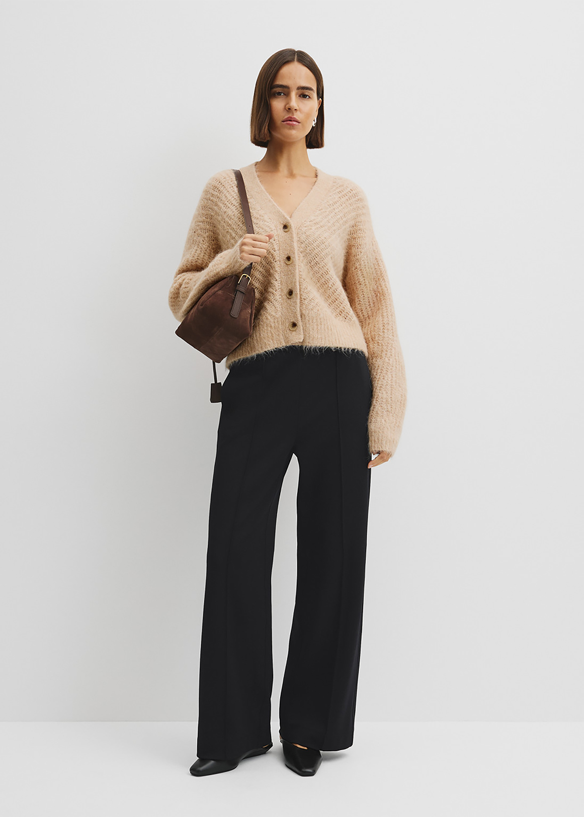 Long Sleeve Fluffy Knit Cardigan