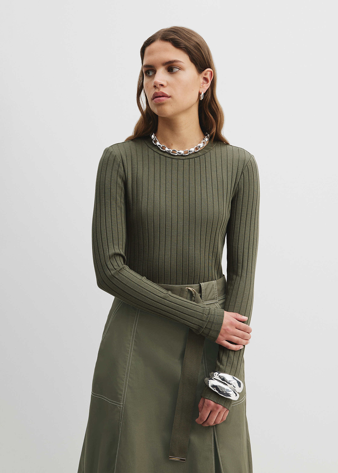 Long Sleeve Rib Top | Woolworths.co.za