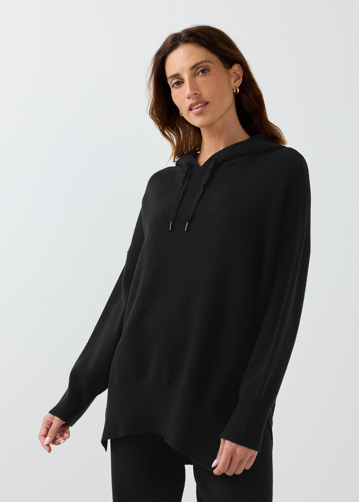 Longer Length Viscose Blend Hoodie
