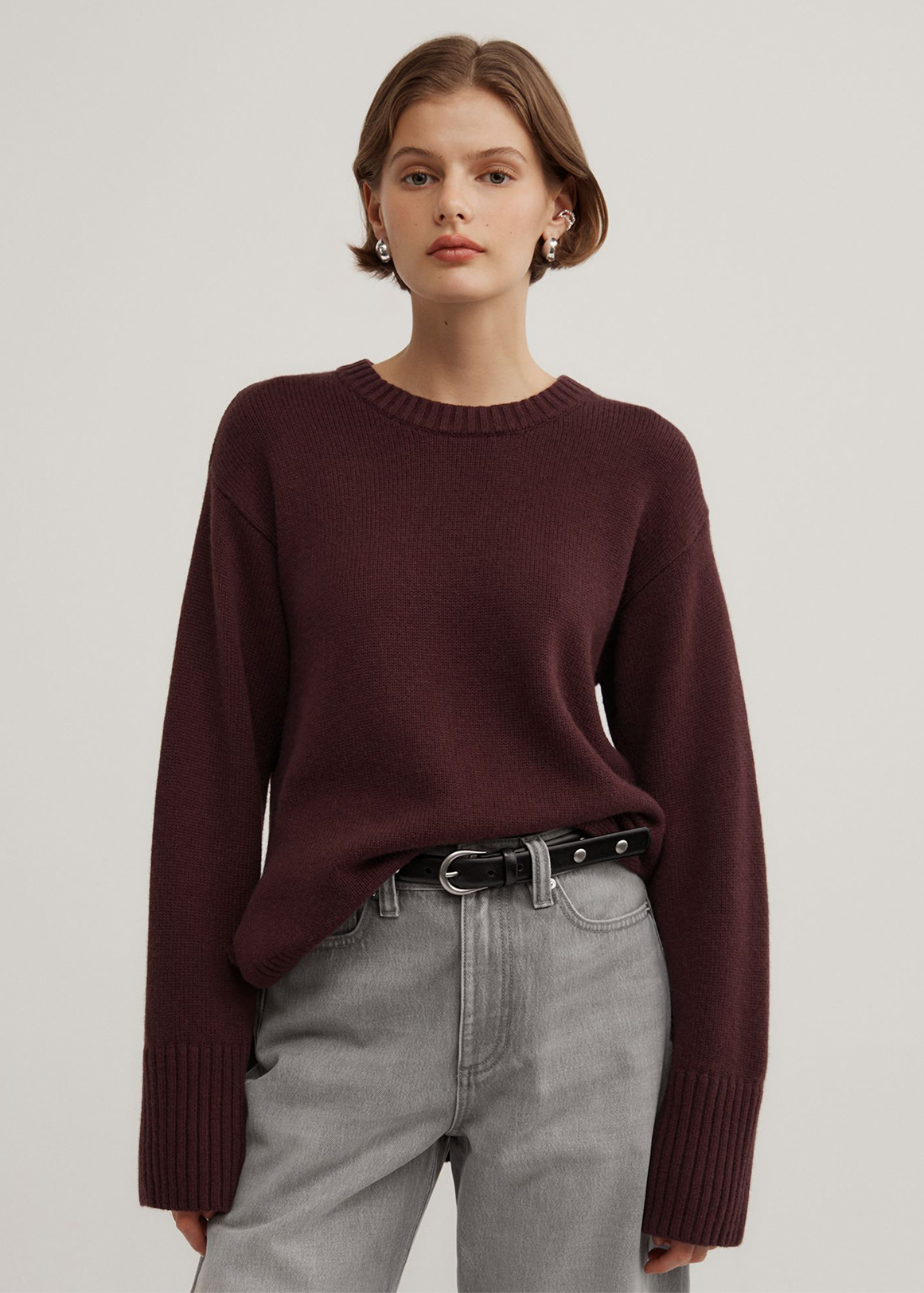 Longline Crew Neck Knit