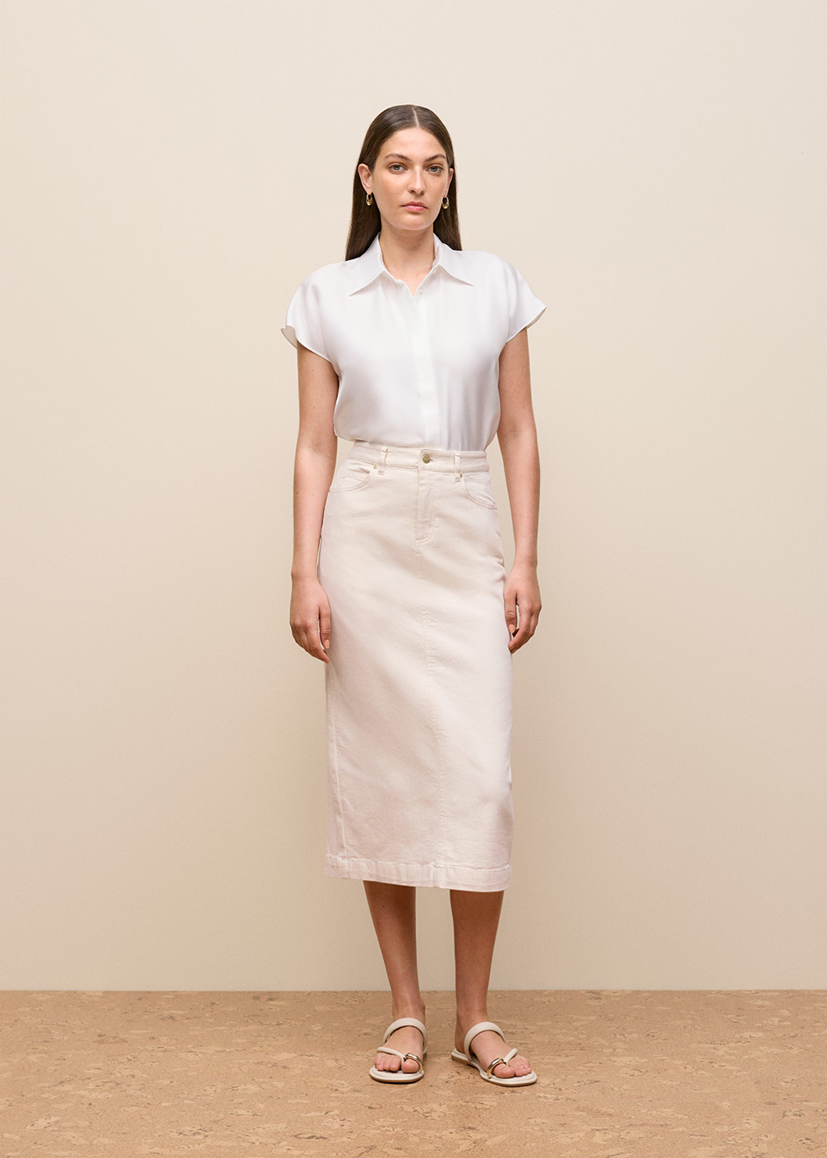 Longline Denim Skirt