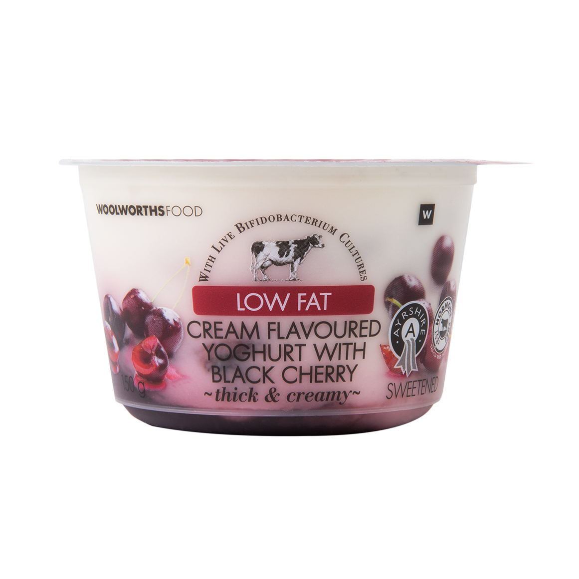 Low Fat Cream Flavoured Yoghurt with Black Cherry 150 g