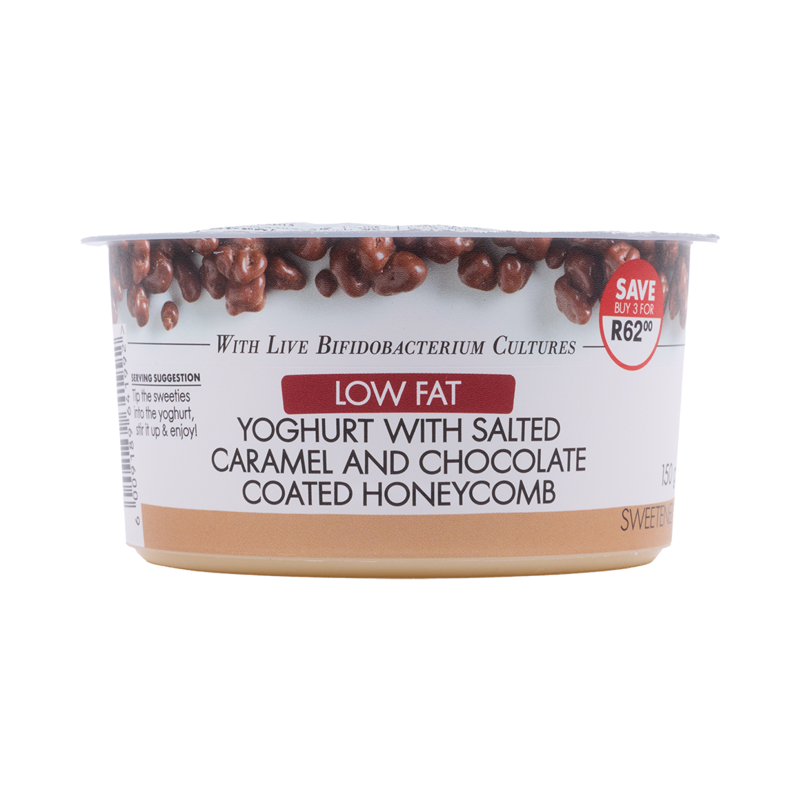Low Fat Yoghurt with Salted Caramel & Chocolate Coated Honeycomb 150 g