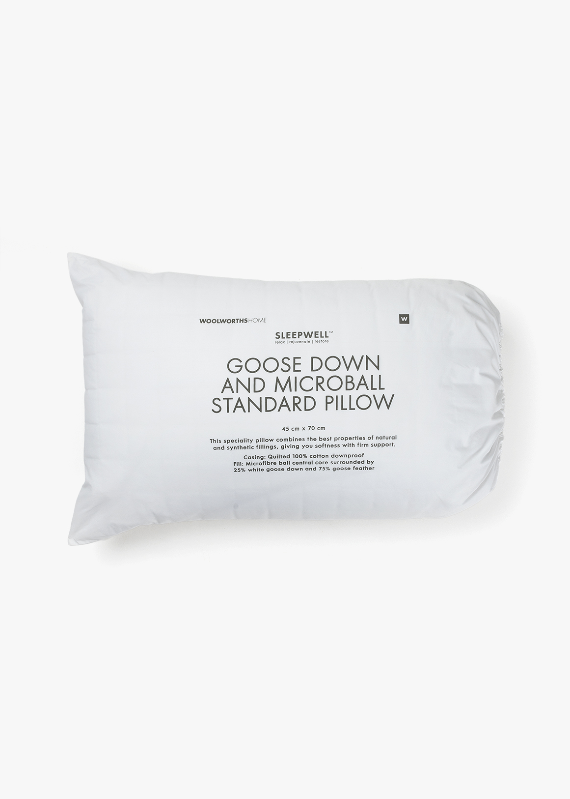 Luxury Goose Down & Microfibre Standard Pillow