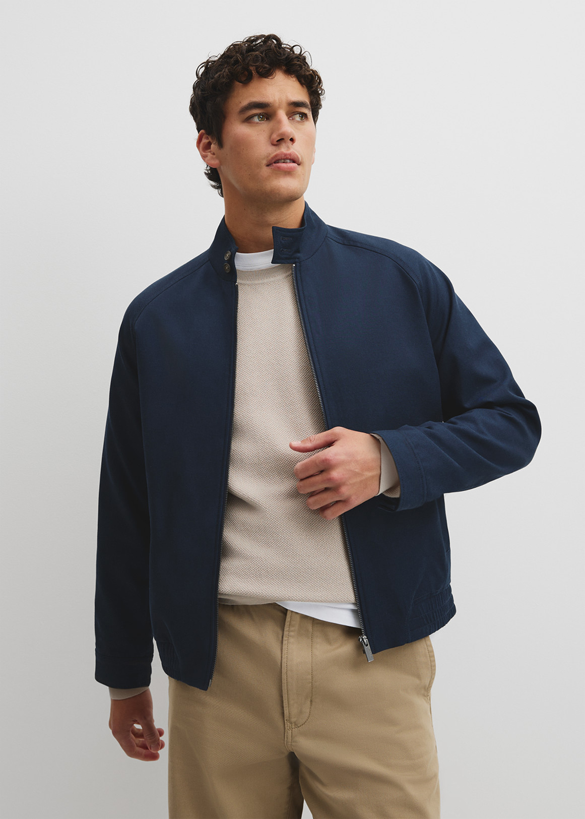 Lyocell Cut Out Blend Zip Jacket