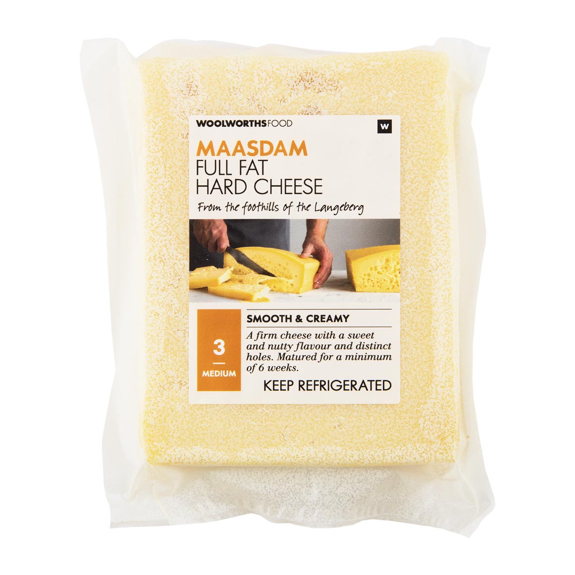 Maasdam Full Fat Hard Cheese Avg 300 g
