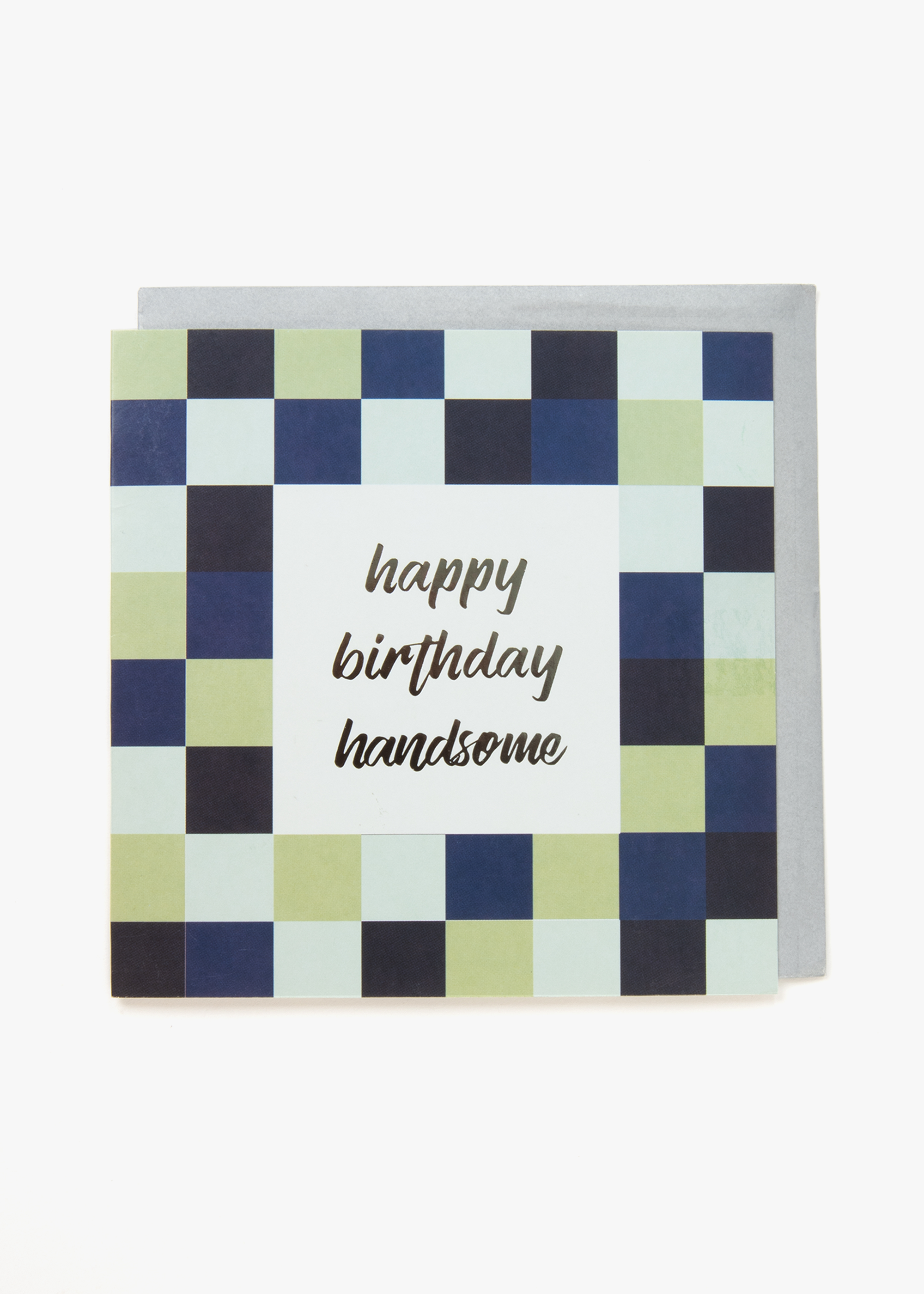 Male Birthday Handsome Blocks Foil Square Card