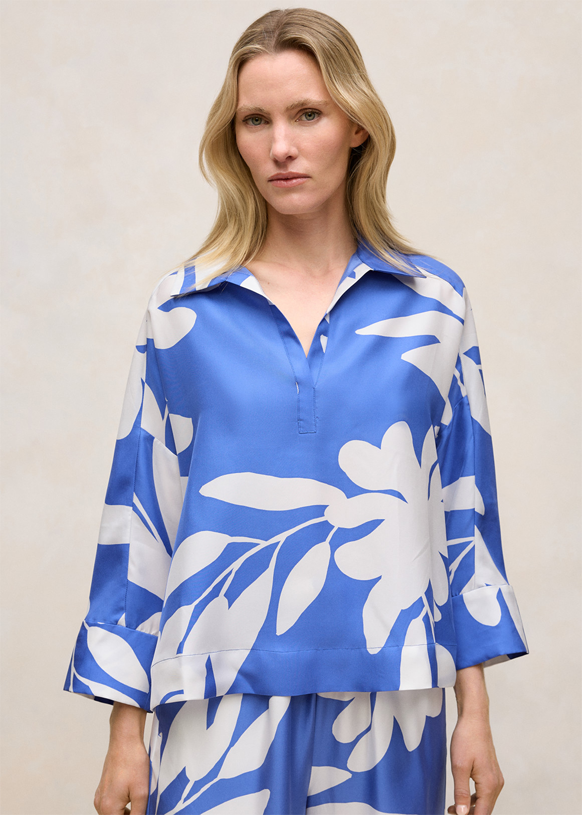 Marea Silk Twill Popover Shirt