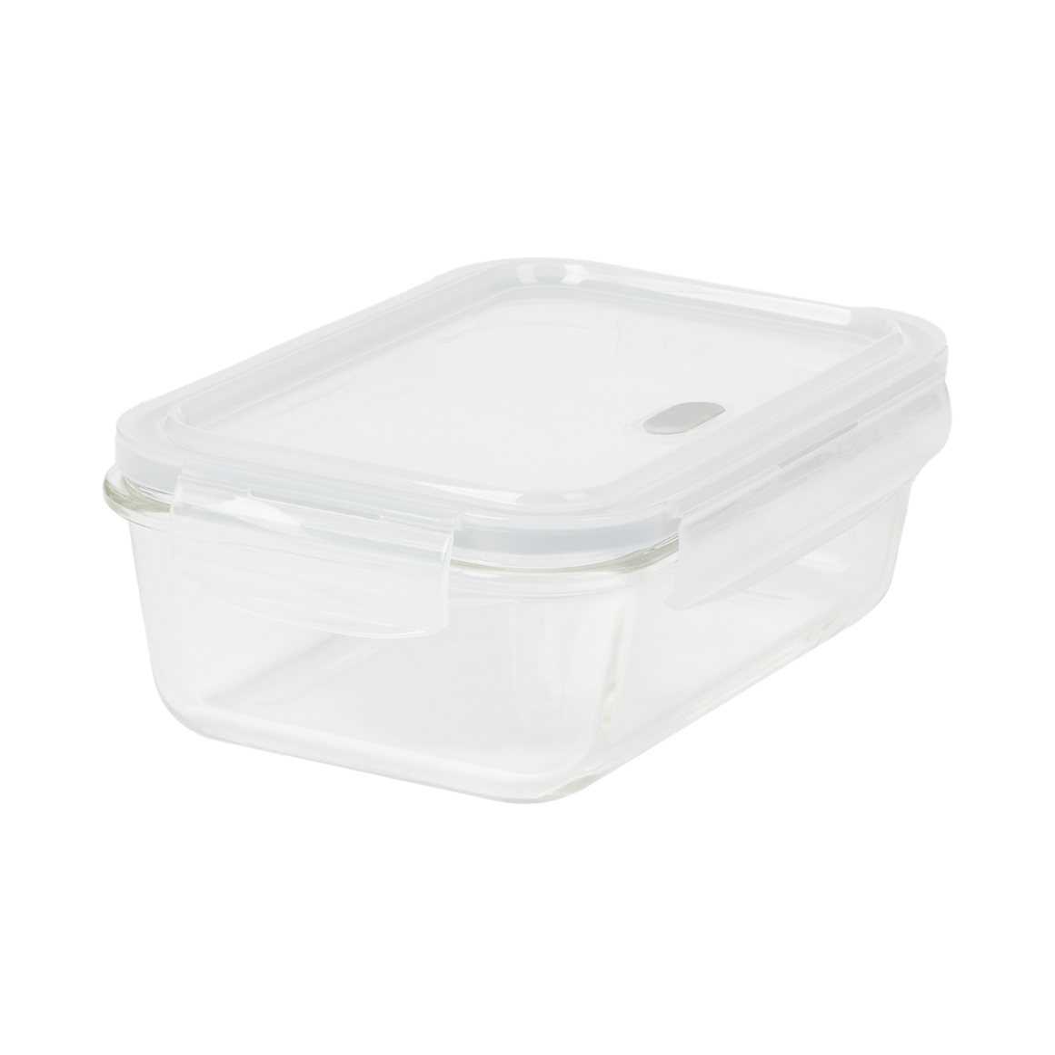 Medium Glass Storage Container with Clip on Plastic Lid 840 ml