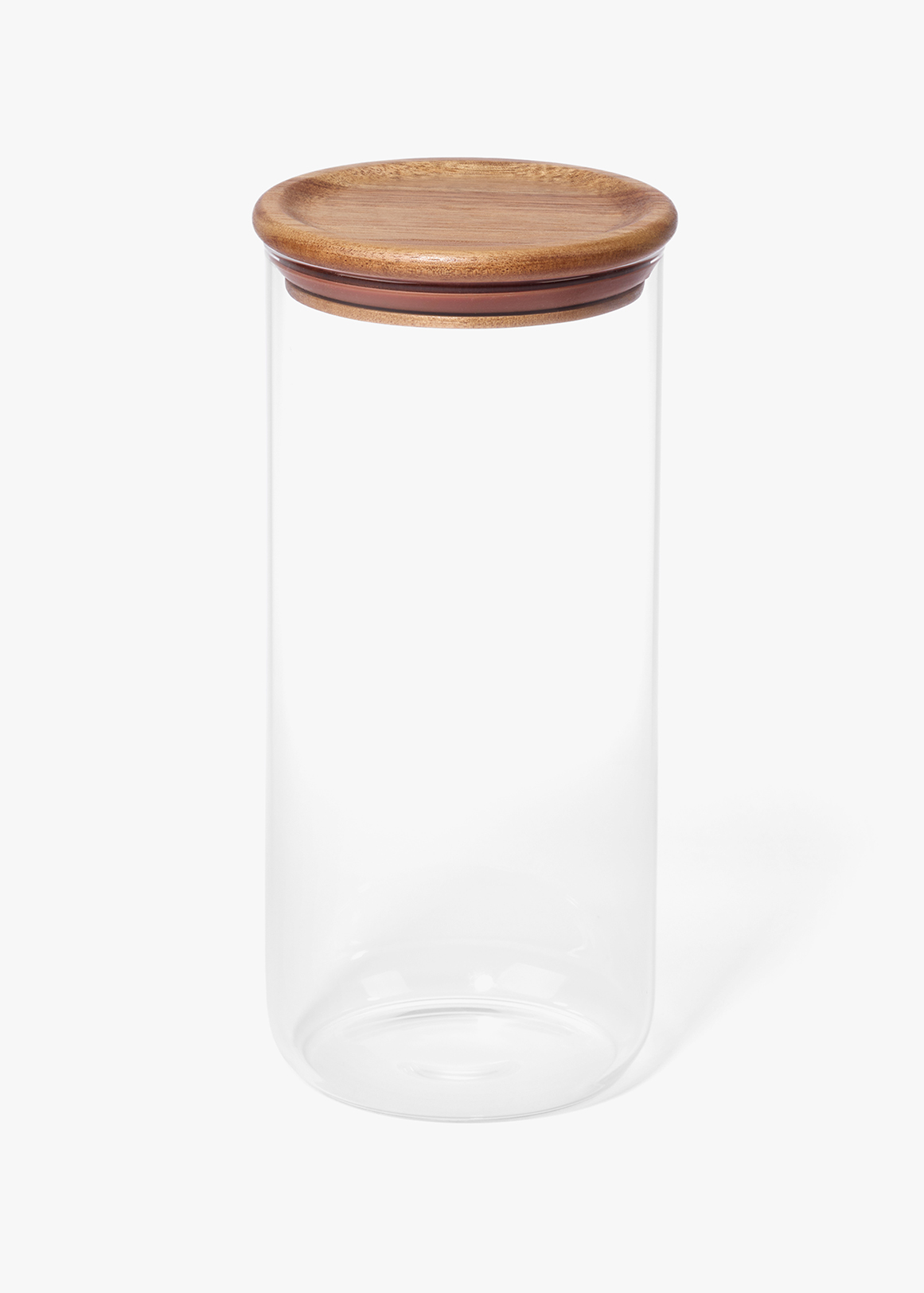 Medium Round Glass Storage Canister with Wooden Lid