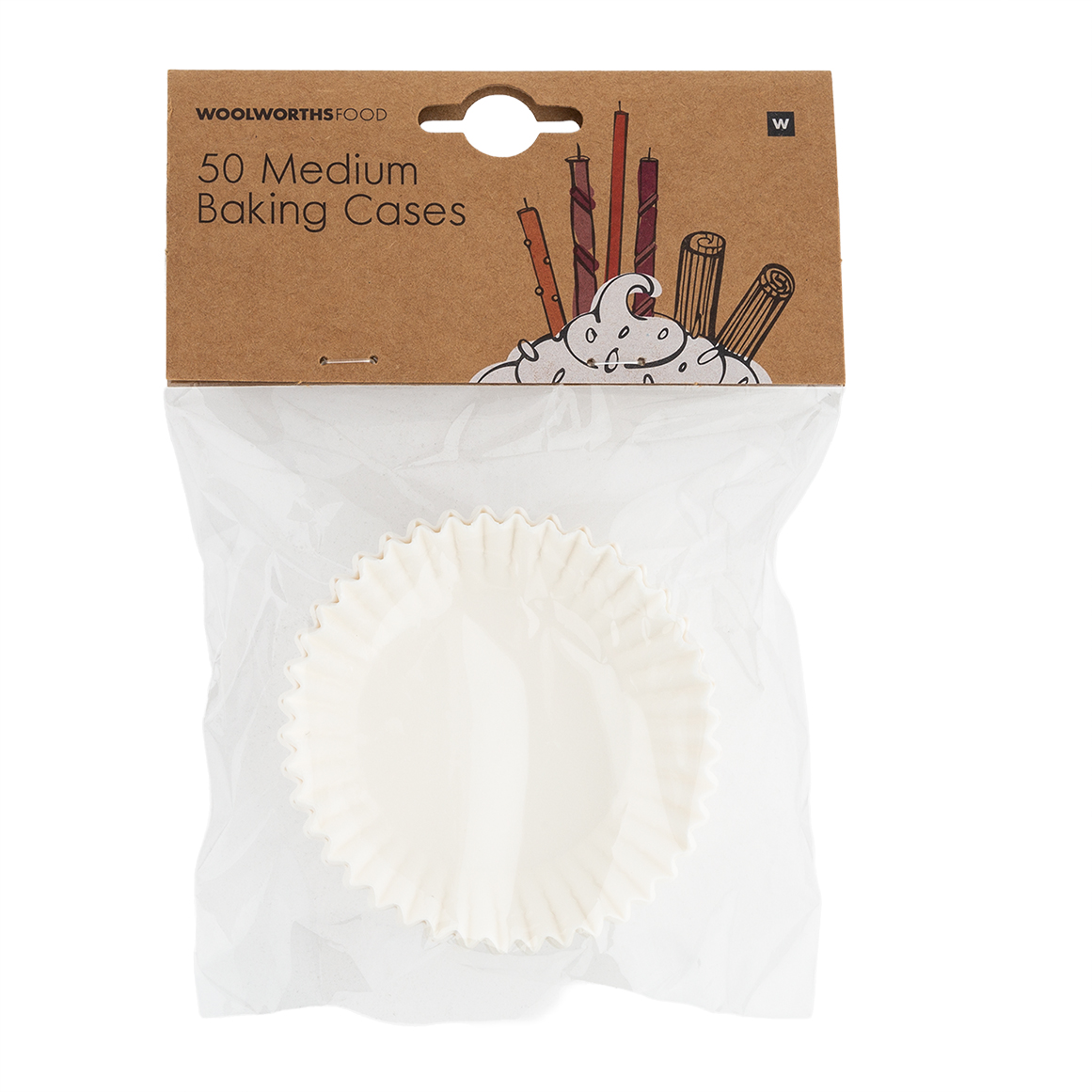 Medium White Baking Cases 50 pk