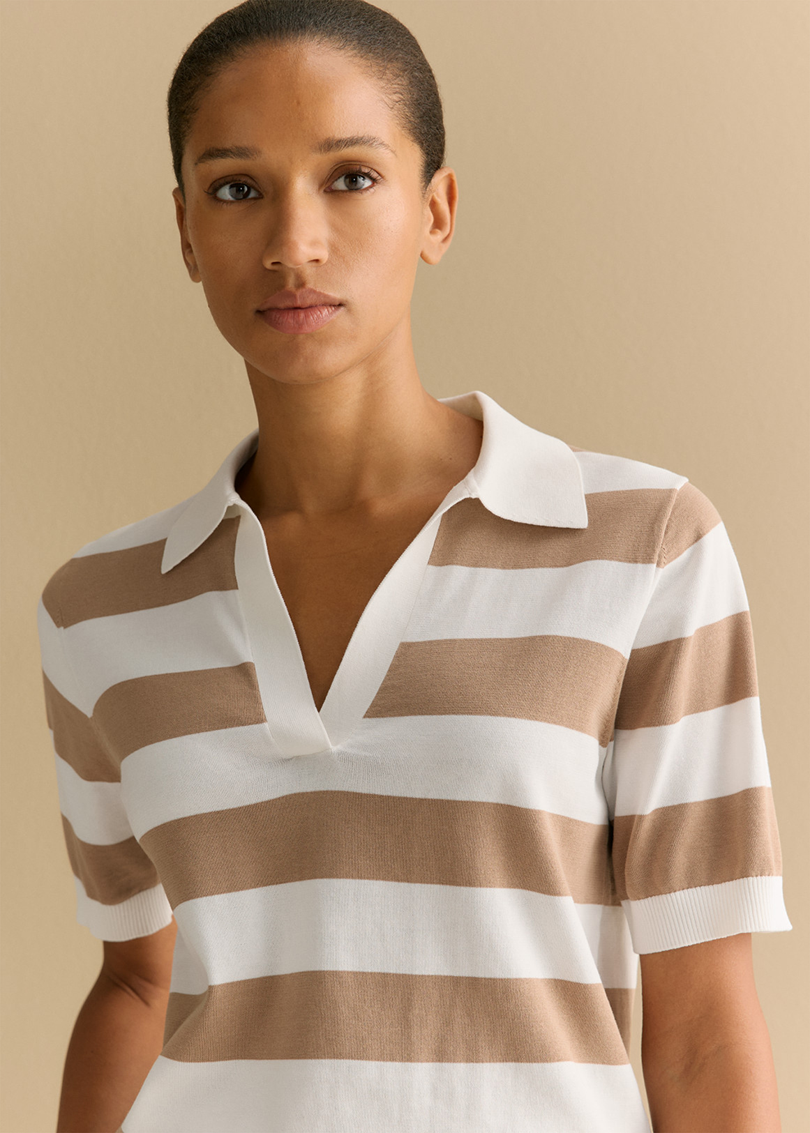 Mercerised Organically Grown Cotton Stripe Polo
