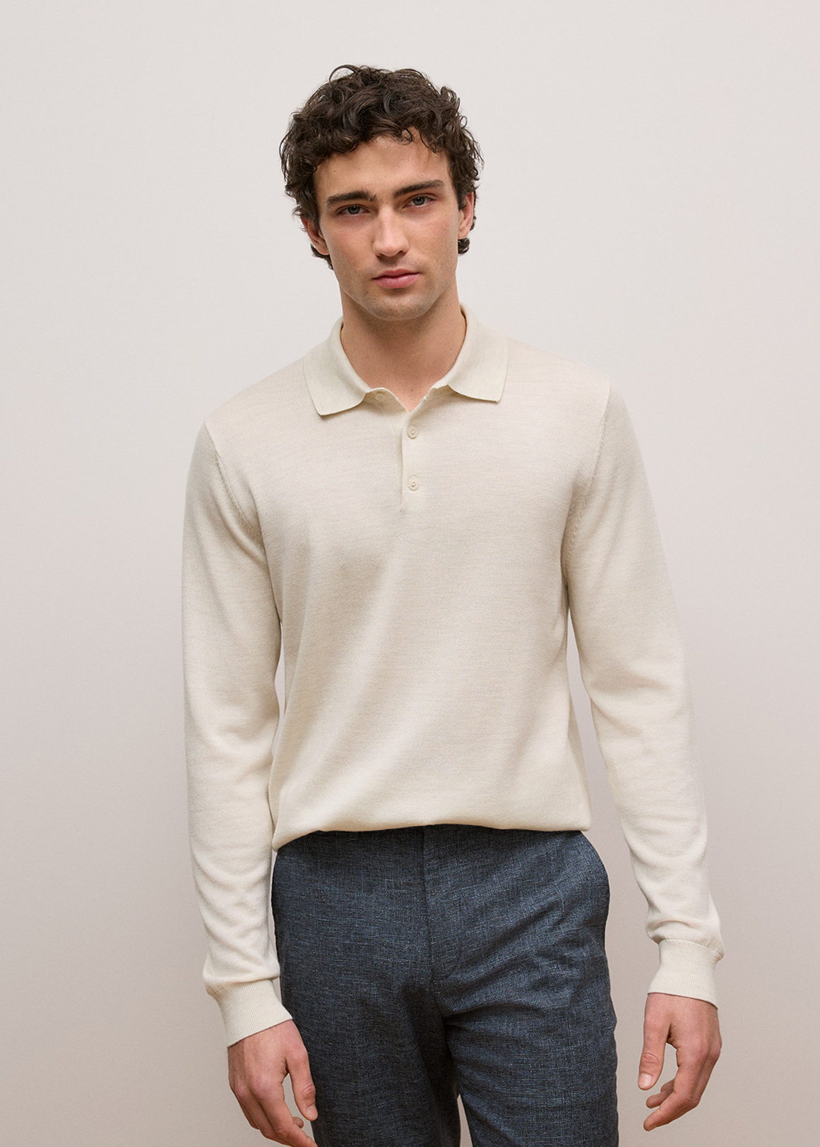Merino Long Sleeve Polo
