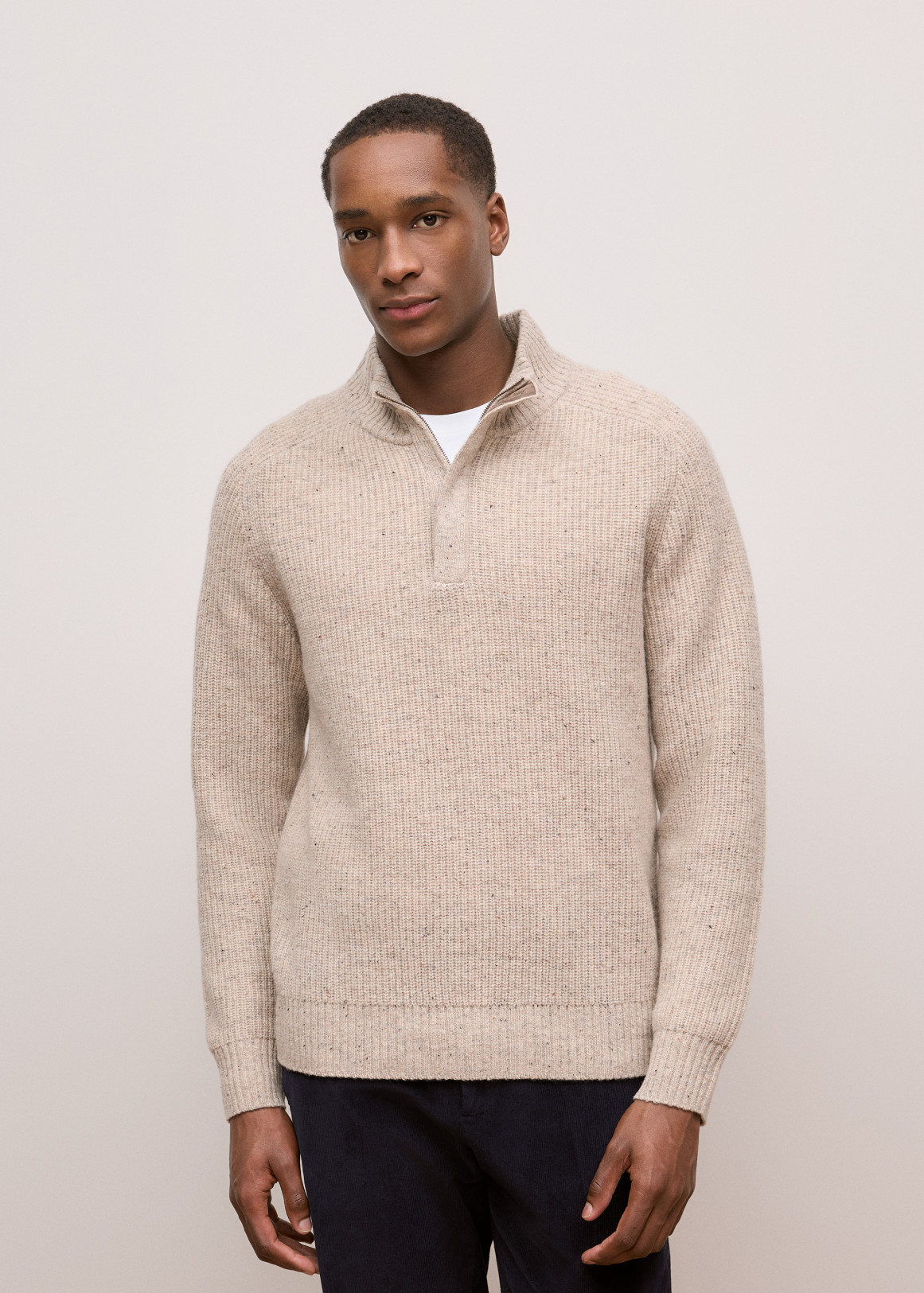 Merino Nep Half Zip Pullover