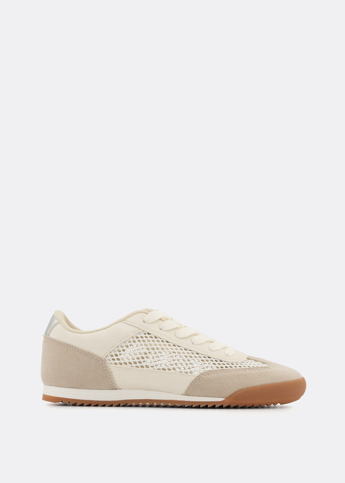 Mesh Inset Faux Suede Sneakers