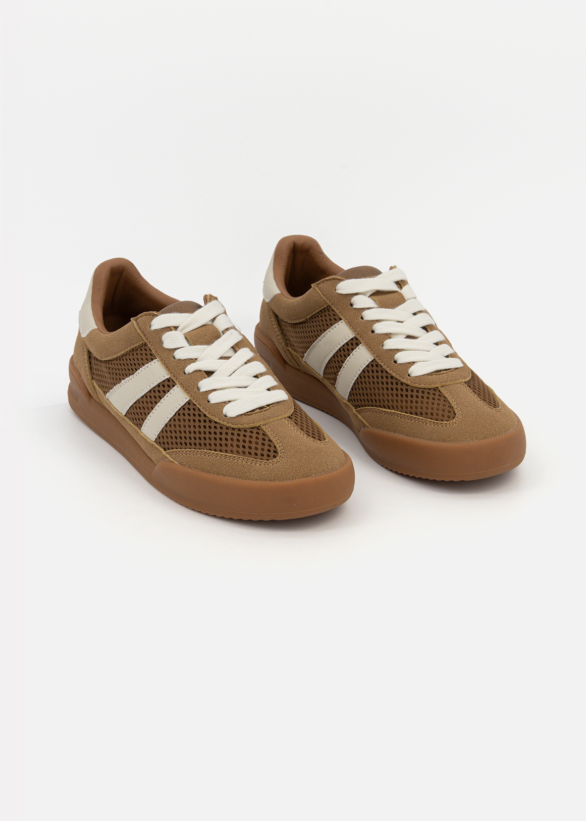 Mesh Inset Lace-up Trainers