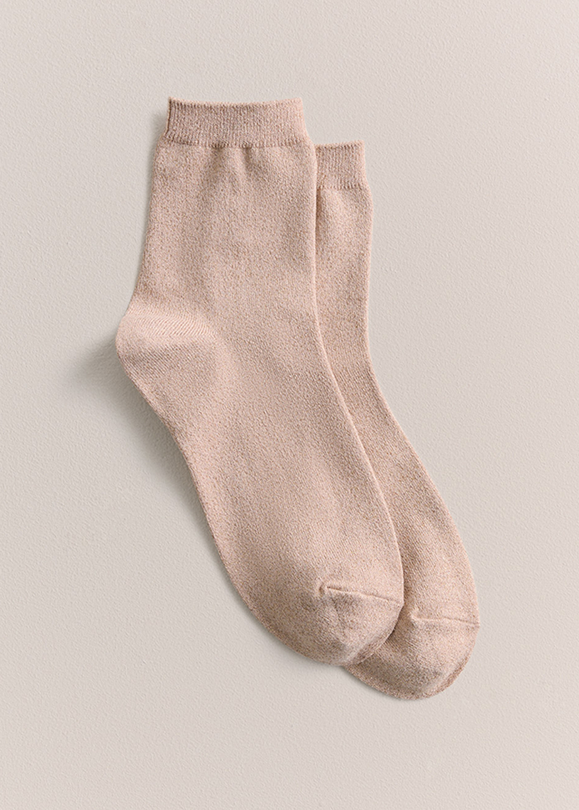 Metallic Rib Crew Sock