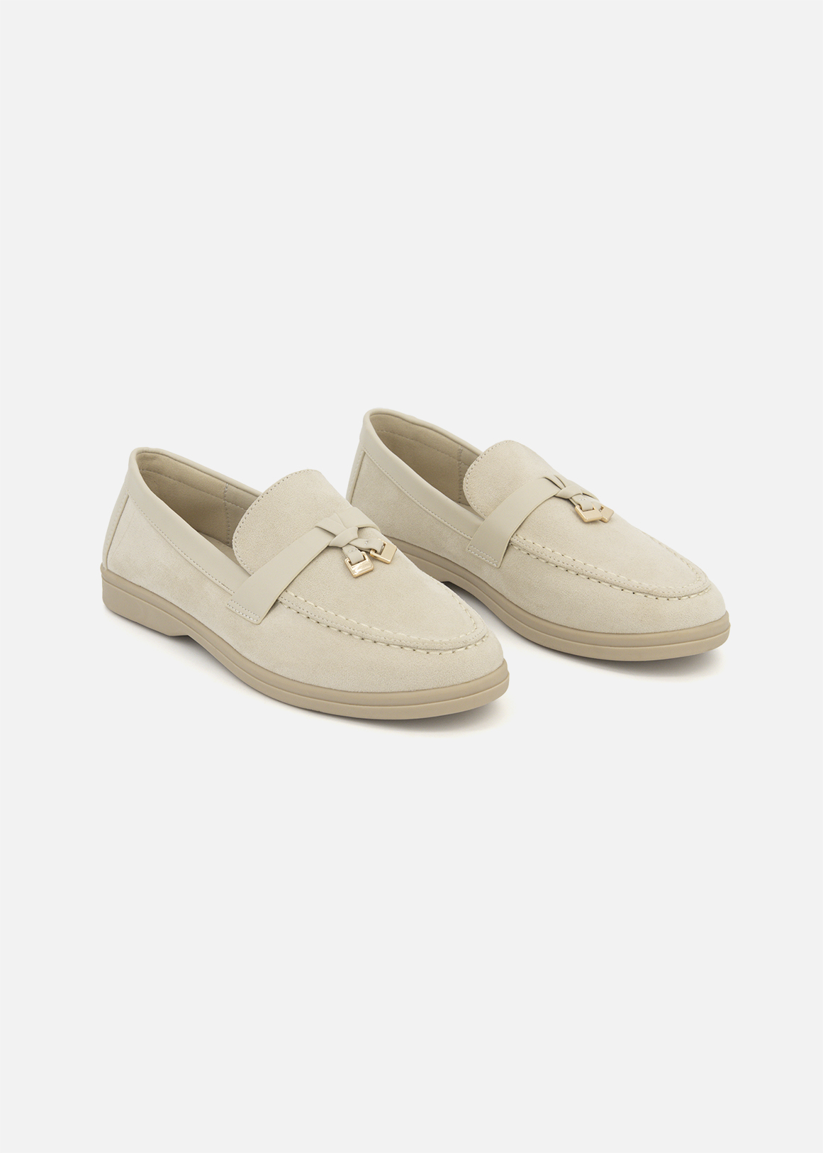 Metallic Tassel Faux Suede Loafers