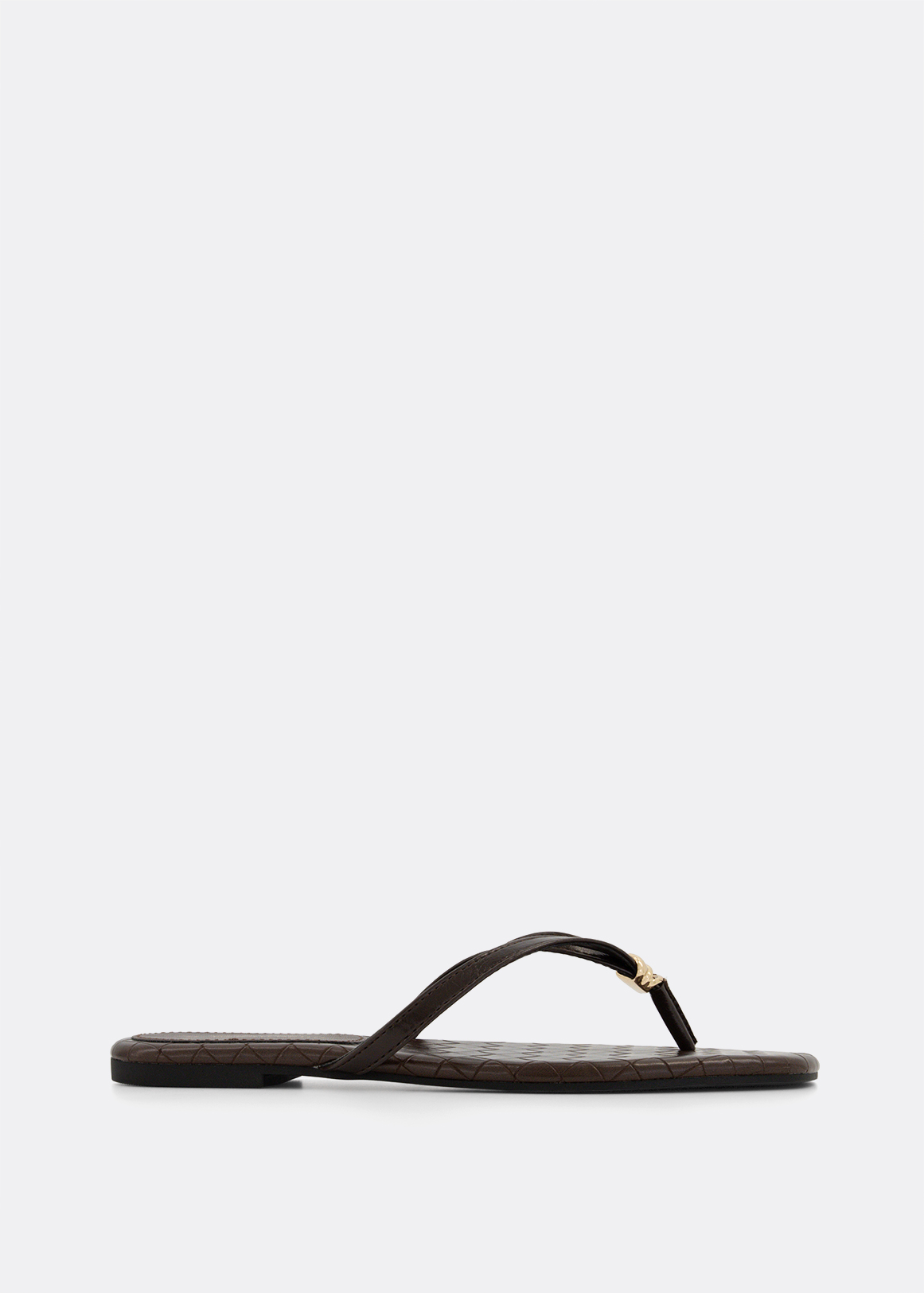 Metallic Trim Thong Sandals