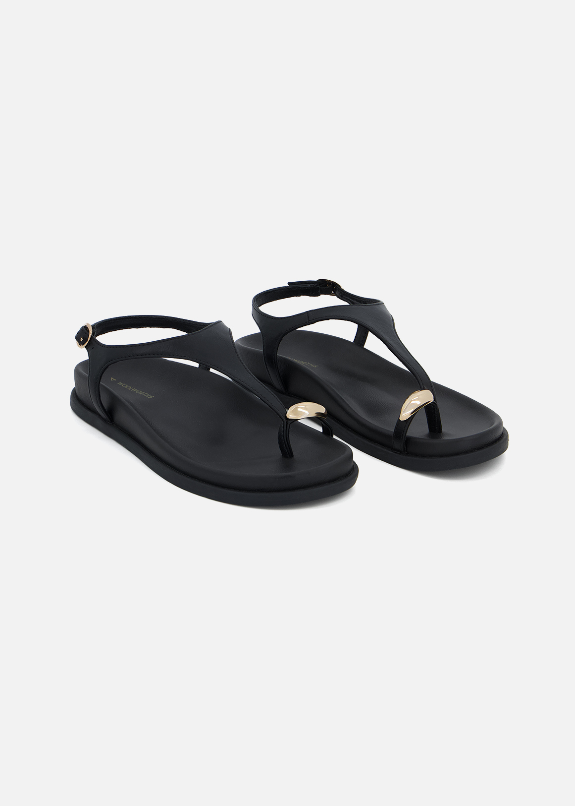 Metallic Trim Toe Post Comfort Sandals