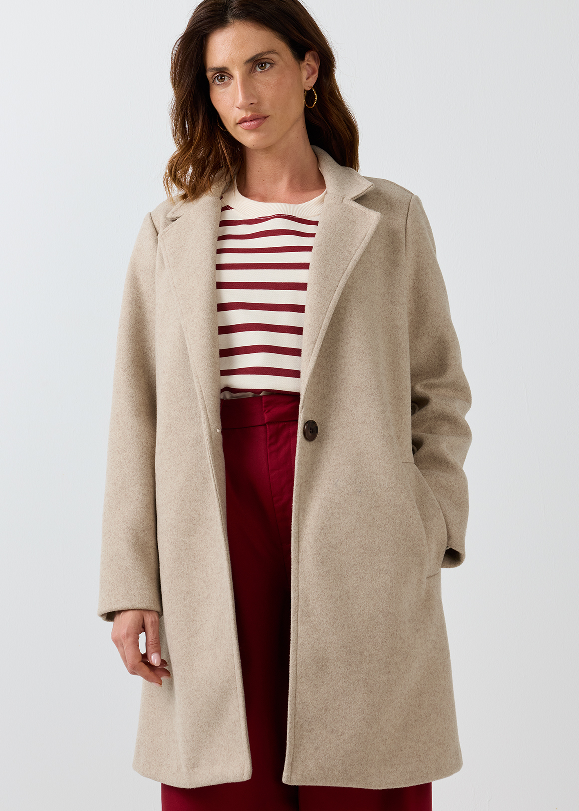 Mid Length Melton Coat
