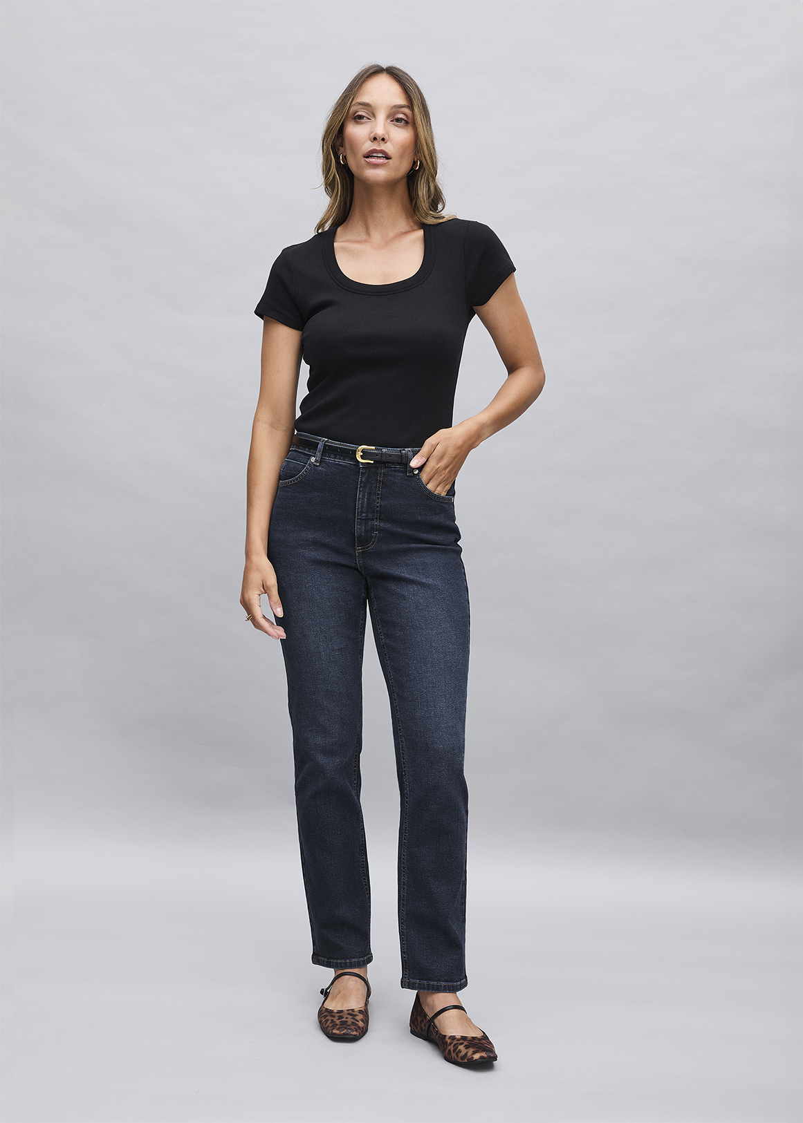 Mid Rise Relaxed Slim Jeans