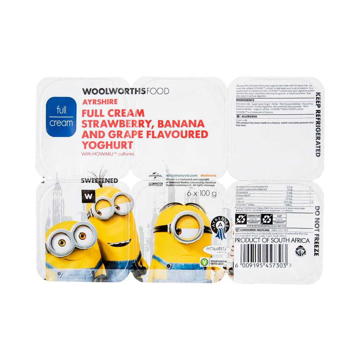 Minions™ Ayrshire Full Cream Flavoured Yoghurt 6x100g