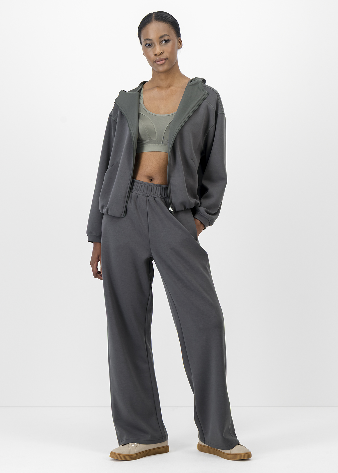 Modal Blend Wide Leg Track Pants
