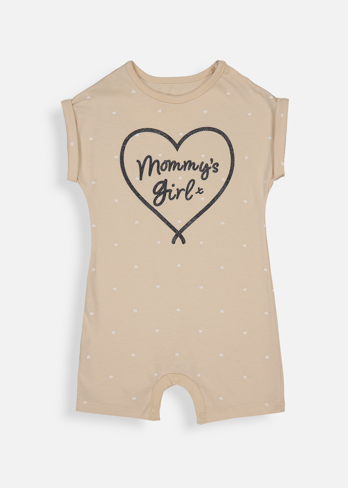 Mommy's Girl Slogan Cotton Romper