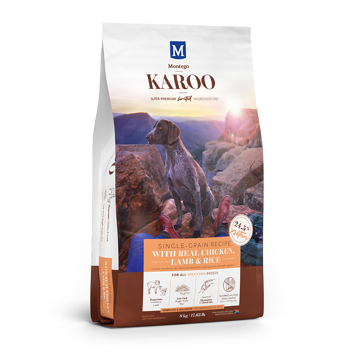 Montego Karoo Single Grain with Chicken Lamb & Rice Adult Dog Food 8 kg