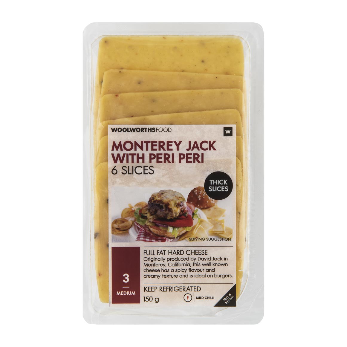 Monterey Jack Cheese Slices with Peri Peri 150g Woolworths.co.za